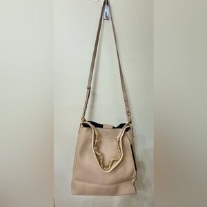 Stuart Weitzman Designer Handbag / Shoulder or Cross Body / Quiet Luxury / Gold